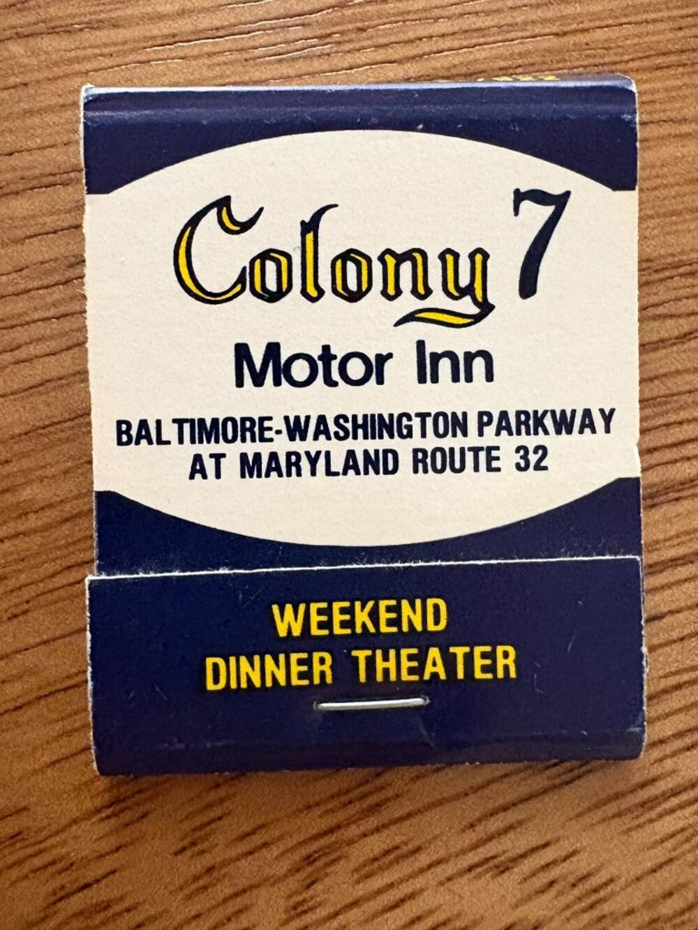 Vintage Colony 7 Motor Inn Maryland Schrafft's Matchbook Collectible Ephemera